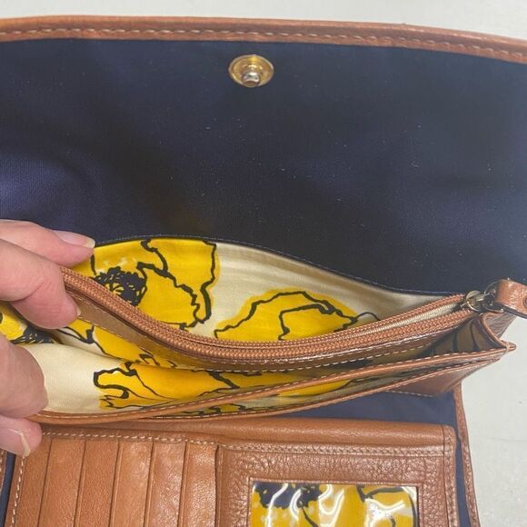 KATE SPADE Women’s Wallet P091 Blue Tan Yellow 4X7.5 With Checkbook Holder - Picture 10 of 15